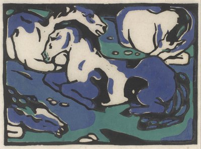 Odpočívající koně od Franz Marc