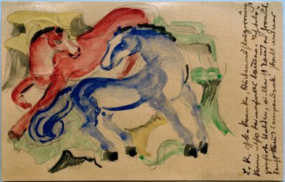 Červený a modrý kůň od Franz Marc