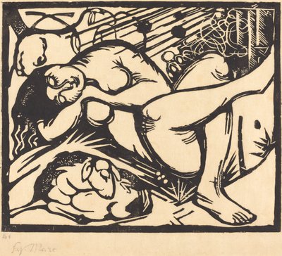 Spící pastýřka Schlafende Hirtin, 1912. od Franz Marc