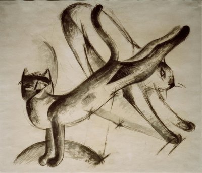 Hrající si kočky od Franz Marc
