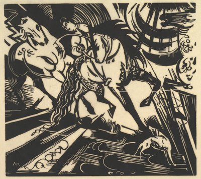 Jezdecká škola, 1913. od Franz Marc