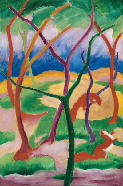 Hrající se lasičky od Franz Marc