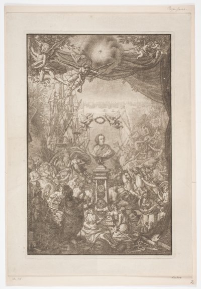Titulní list s bustou Frederika V. k dílu Auserlesene Schenecken, Muscheln. od Franz Michael Regenfus