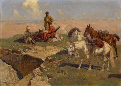 Kavkazští jezdci v klidu, 1917 od Franz Roubaud