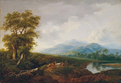krajina s horou sněhu od Franz Scheyerer