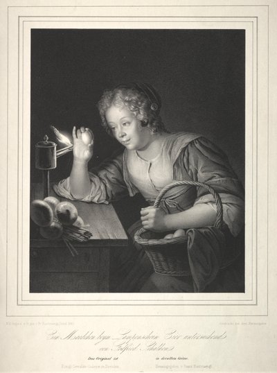Dívka Svíčkování vajíček, 1840. od Franz Seraph Hanfstaengl