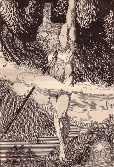 Odin visící na světovém stromě. Ilustrace k filmu Edda: Germánští bohové a hrdinové od Hanse von Wo od Franz Stassen