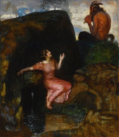 U Zdrojové odposlechové Nymfy. od Franz Stuck Ritter von