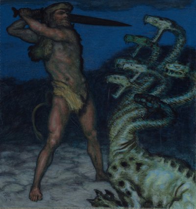Herkules a Hydra od Franz Stuck Ritter von