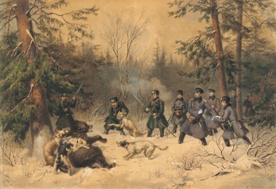 Lov na medvěda cara Alexandra II., 1862. od Franz Teichel