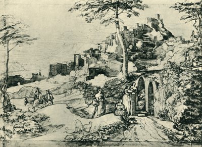 Ženy u vodní fontány v Olevano, poblíž Říma, Itálie, 1822, 1943. od Franz Theobald Horny