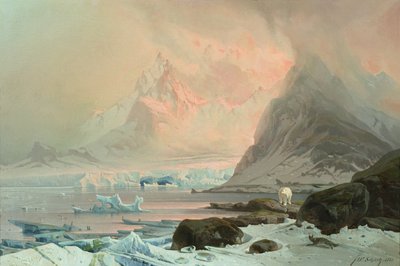 Letní noc, Špicberky od Franz Wilhelm Schiertz