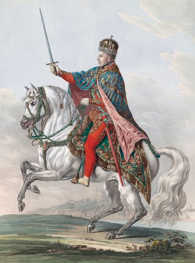 Rakouský císař Ferdinand I. na koni od Franz Wolf
