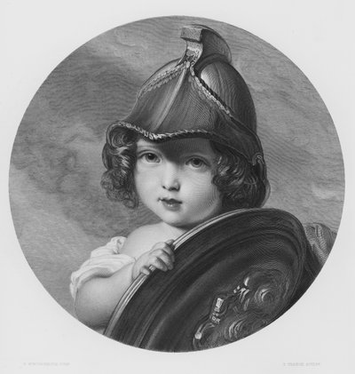 Amazonka, portrét HRH princezny Heleny, z obrázku v královské sbírce (rytina) od Franz Xaver  Winterhalter (after)