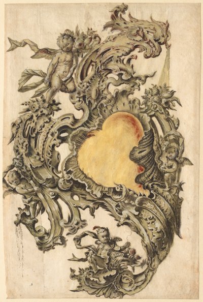 Kartuše s Puttim, druhá polovina 1700. od Franz Xaver Habermann