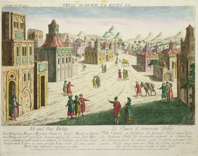 Staré a Nové Dillí (akvatinta) od Franz Xaver Habermann
