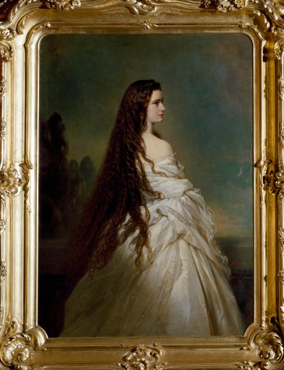 Portrét Elisabeth de Wittelsbach (1837-1898) (sissi), císaře rakouského (1854-1898) a královny Maďarska (1867-1898) Obraz Franze Xavera Winterhaltera (1806-1873) od Franz Xaver Winterhalter