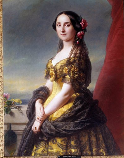 Portrét Madame Manuel, hraběnky z Gramedo, obraz od Franze Xavera Winterhaltera (1806-1873) od Franz Xaver Winterhalter