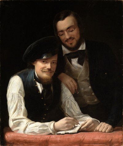 Umělcův autoportrét s bratrem od Franz Xaver Winterhalter