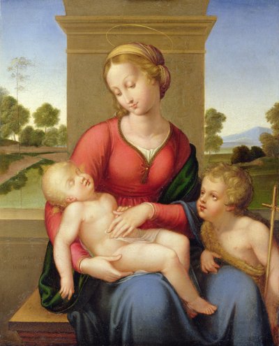 Madona s dítětem a mladý Jan Křtitel od Franz and Johannes 1788-1860 Riepenhausen
