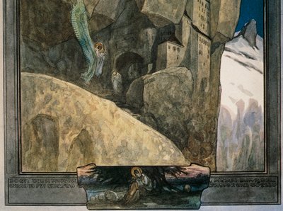 Rakousko, Vídeň, Ilustrace Božské komedie Danteho Alighieriho (Nebe, Píseň XXI) od Franze von Bayros, detail od Franz von (1866 1924) Bayros