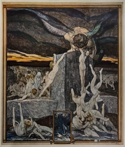 The Simoniacs, Peklo, canto XIX od Franz von Bayros (1866 1924)