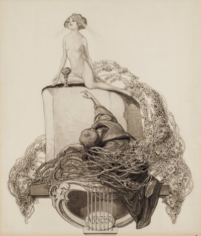 Ex Libris Walther a Amelia Fahrenhorstová od Franz von Bayros