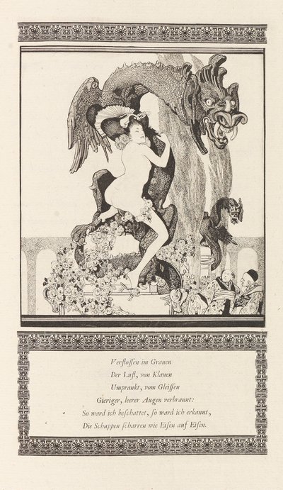 Ilustrace pro Krásná dívka od Paa od Otto Julia Bierbauma, 1909-1910. od Franz von Bayros