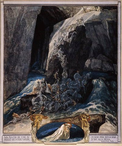 Ilustrace z Dantovy Božské komedie, Inferno, Canto XXIII, 1921 (wc na papíře) od Franz von Bayros