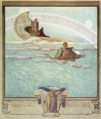 Ilustrace z Dantovy Božské komedie, Paradiso, Canto II, 1921 (wc na papíře) od Franz von Bayros