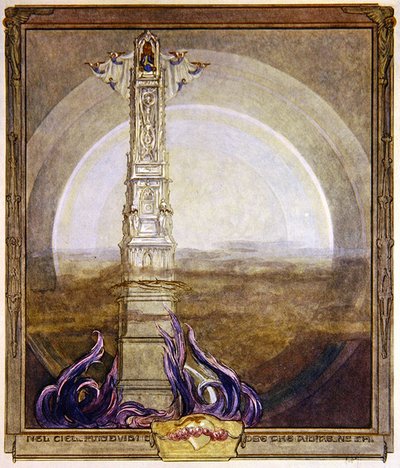 Ilustrace z Dantovy Božské komedie, Paradiso, Canto I, 1921 (wc na papíře) od Franz von Bayros