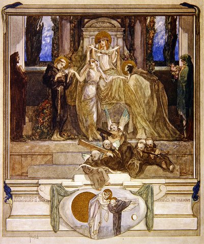 Ilustrace z Dantovy Božské komedie, Paradiso, Canto XI, 1921 (wc na papíře) od Franz von Bayros