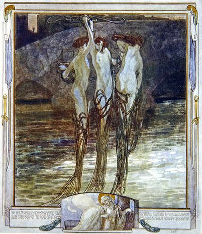 Ilustrace z Dantovy Božské komedie, Paradiso, Canto XVI, 1921 (wc na papíře) od Franz von Bayros