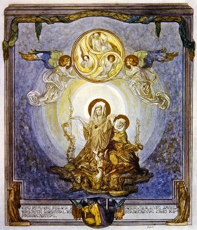 Ilustrace z Dantovy Božské komedie, Paradiso, Canto XXIV, 1921 (wc na papíře) od Franz von Bayros
