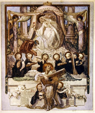 Ilustrace z Dantovy Božské komedie, Paradiso, Canto XXXIII, 1921 (wc na papíře) od Franz von Bayros