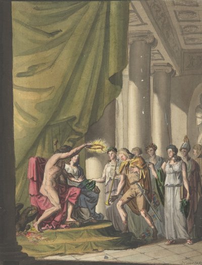 Alegorie vítězství: Korunování vojáka Laurelsem, ca. 1814. od Franz von Hauslab