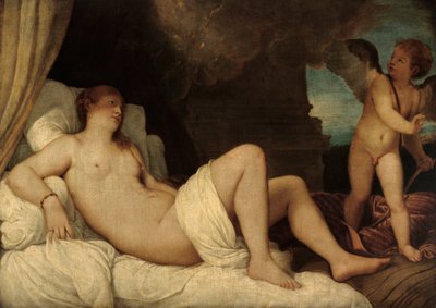 Danae, kopie podle Tizianova obrazu v Neapoli od Franz von Lenbach