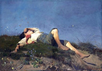 Německy: Hirtenknabe Ovčák od Franz von Lenbach