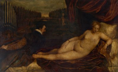 Kopie po Tizian: Odpočívající Venuše a hráč na varhany od Franz von Lenbach