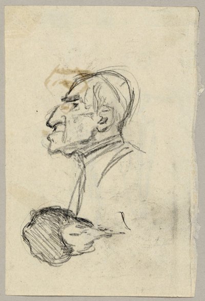 Portrétní studie kardinála, verso: mezek při pohledu zezadu (?) od Franz von Lenbach