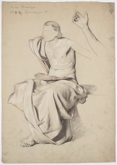 Figurální studie k nástropní malbě "Recitace" ve Stadttheater Reichenberg/Liberec od Franz von Matsch