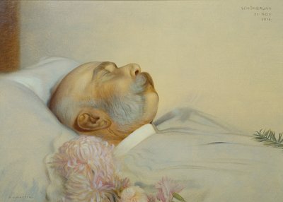 Císař František Josef I. na smrtelné posteli od Franz von Matsch