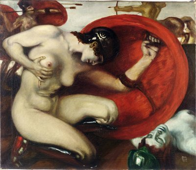 Amazone blessee - Zraněný Amazon par Stuck, Franz, Ritter von (1863-1928). Olej na plátně, rozměr: 62,8x72,7 od Franz von Stuck