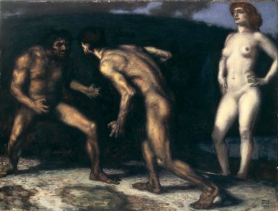 Bitva o ženu od Franz von Stuck
