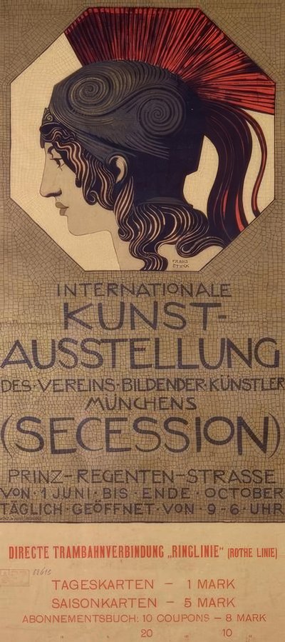 F v. Stucco / poster Int. Umělecká výstava od Franz von Stuck