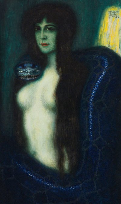 Le peche - The Sin par Stuck, Franz, Ritter von (1863-1928). Olej na plátně, rozměr : 90,2x53,3, , Soukromá sbírka od Franz von Stuck