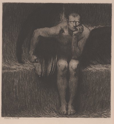 Lucifer, kolem roku 1890 (lept) od Franz von Stuck