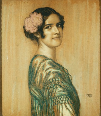 Portrét Marie, umělcovy dcery, jako španělské dámy, od Franz von Stuck