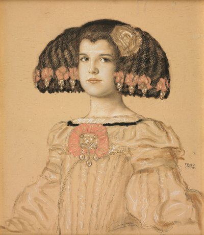 Portrét Marie, umělcovy dcery, ve španělském kostýmu, 1908 od Franz von Stuck
