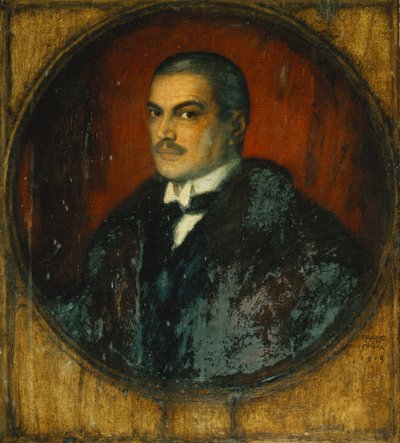 Autoportrét umělce, poloviční délka, 1915 od Franz von Stuck